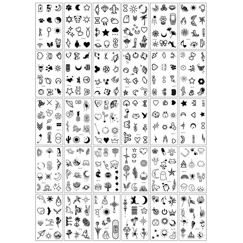 30 Sheets Waterproof Temporary Tattoos Stickers