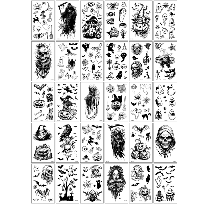 30 Sheets Waterproof Temporary Tattoos Stickers
