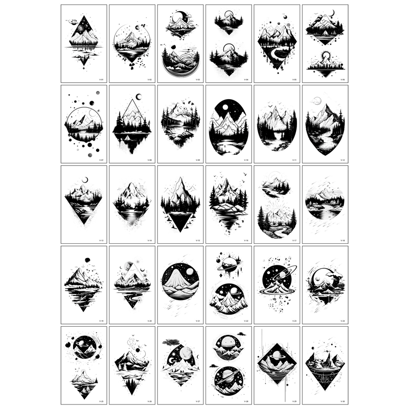 30 Sheets Waterproof Temporary Tattoos Stickers