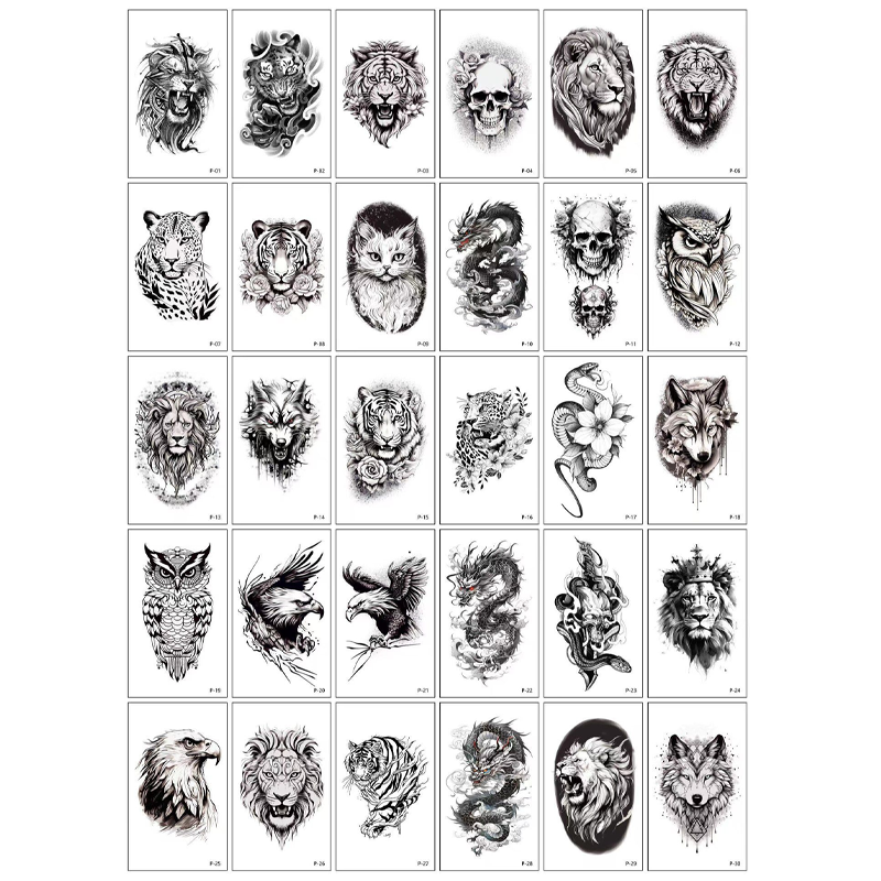 30 Sheets Waterproof Temporary Tattoos Stickers