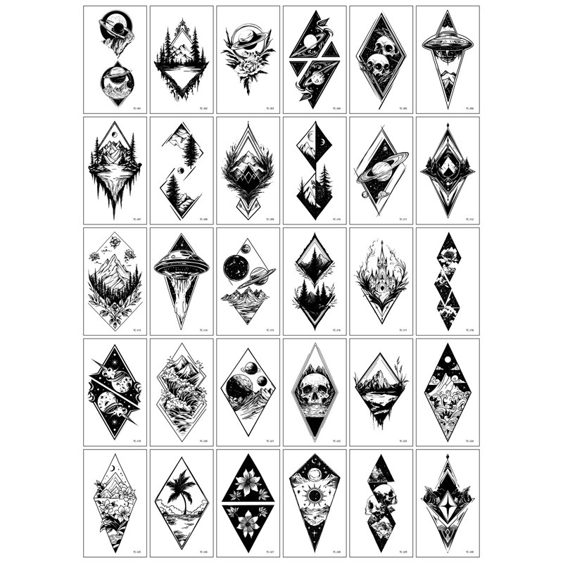 30 Sheets Waterproof Temporary Tattoos Stickers