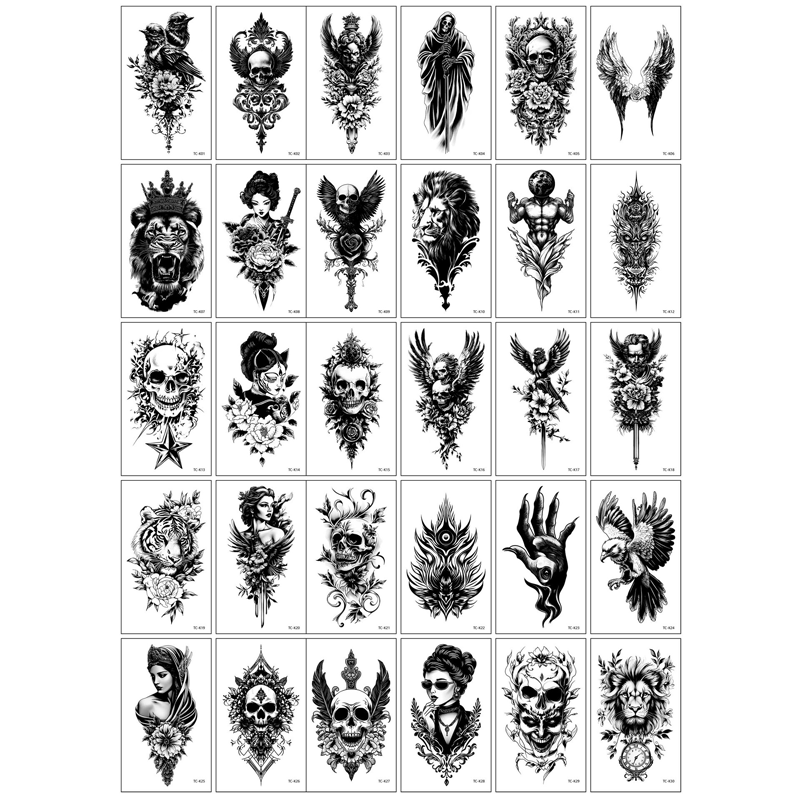 30 Sheets Waterproof Temporary Tattoos Stickers