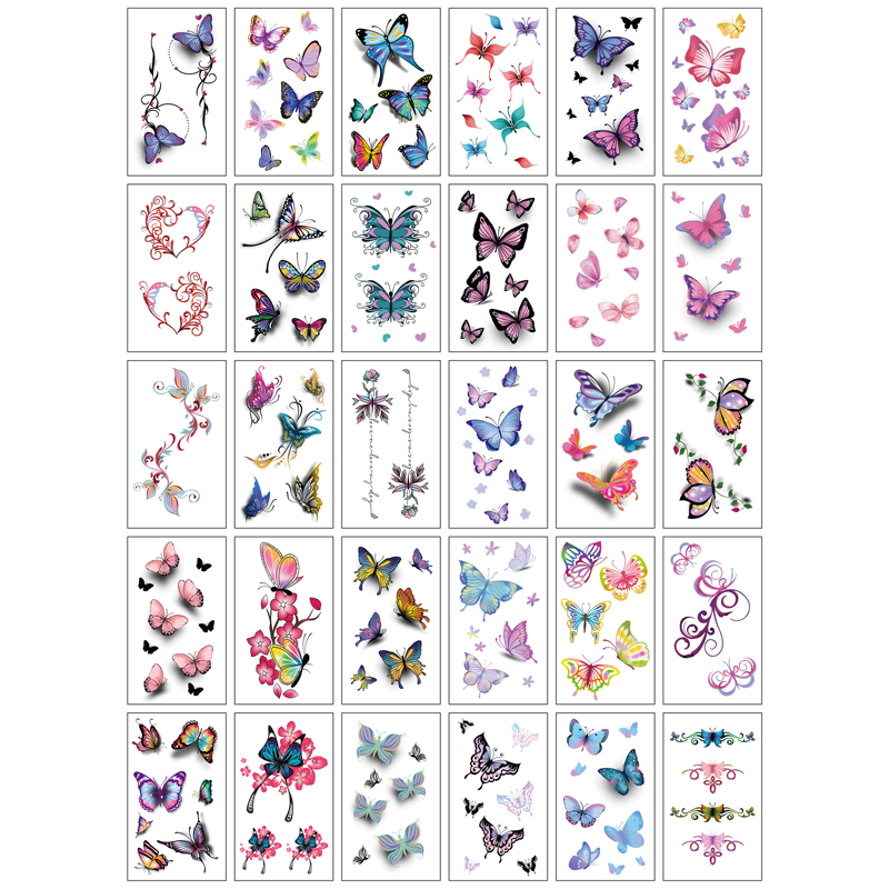 30 Sheets Waterproof Temporary Tattoos Stickers
