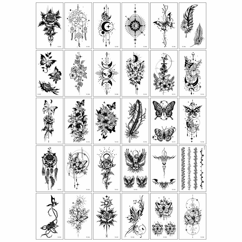 30 Sheets Waterproof Temporary Tattoos Stickers