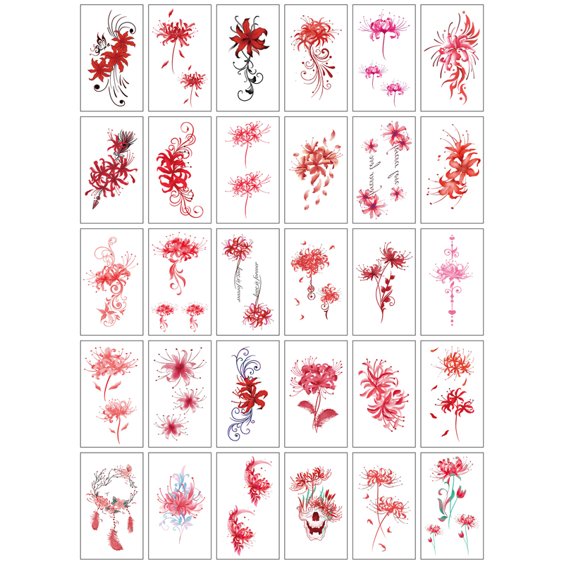 30 Sheets Waterproof Temporary Tattoos Stickers
