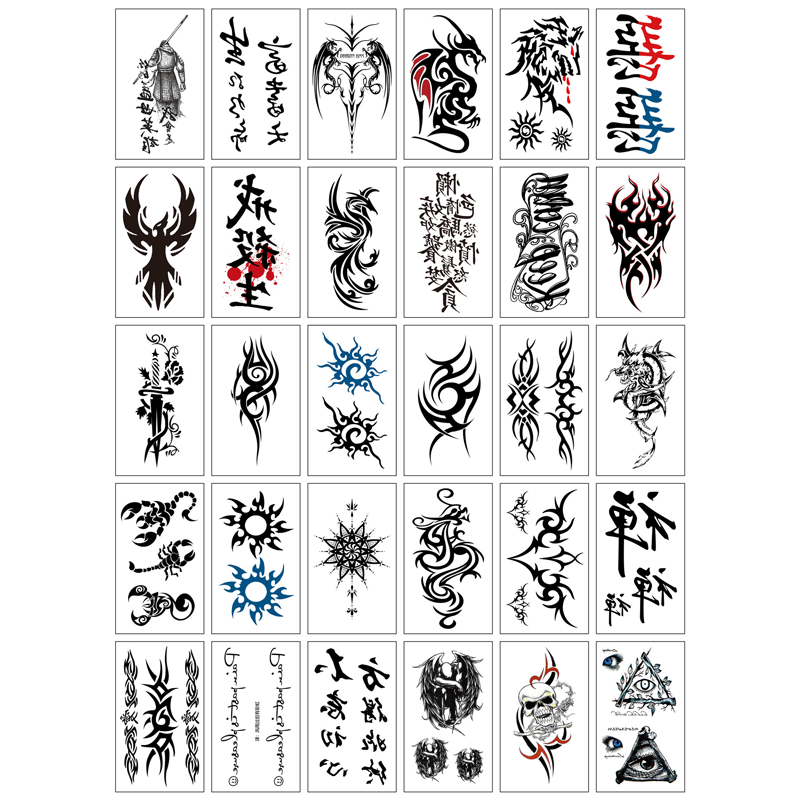 30 Sheets Waterproof Temporary Tattoos Stickers