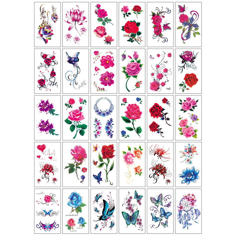 30 Sheets Waterproof Temporary Tattoos Stickers