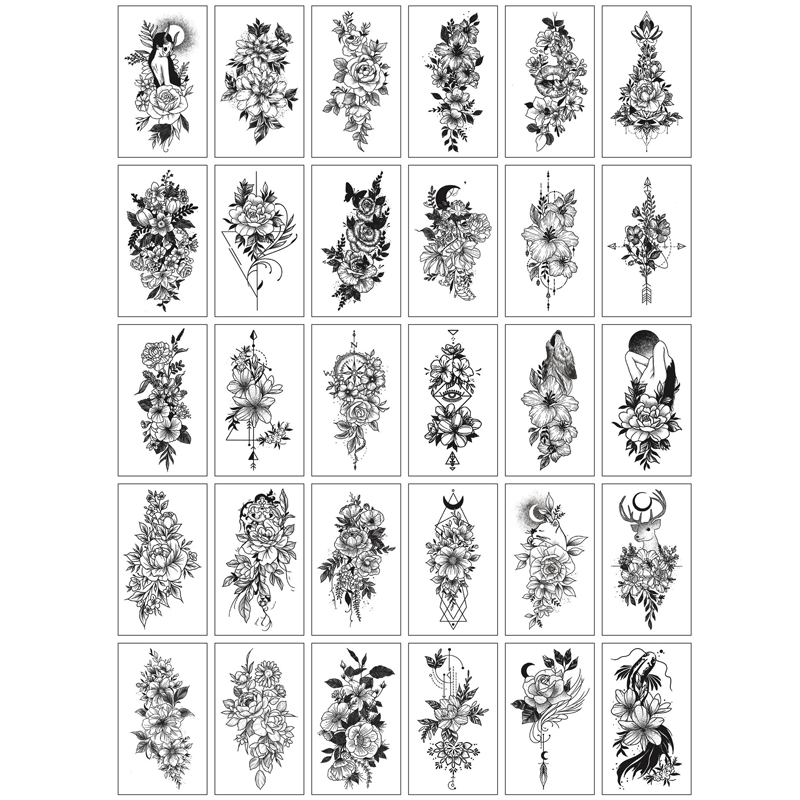 30 Sheets Waterproof Temporary Tattoos Stickers