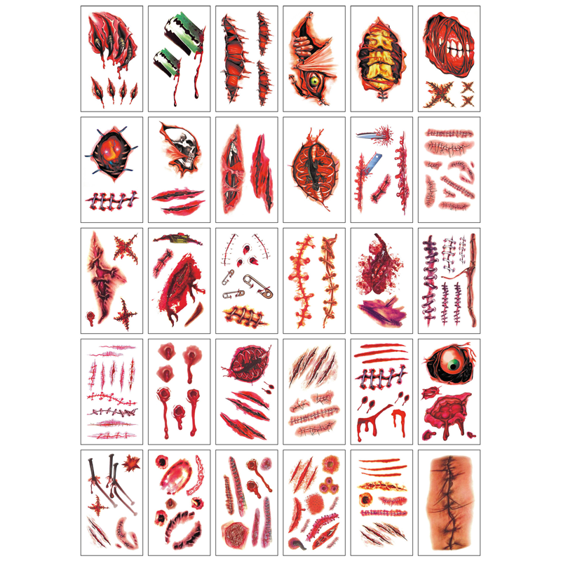 30 Sheets Waterproof Temporary Tattoos Stickers