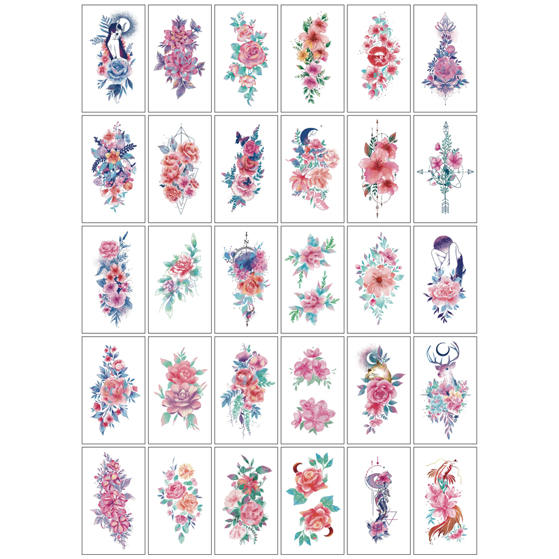 30 Sheets Waterproof Temporary Tattoos Stickers