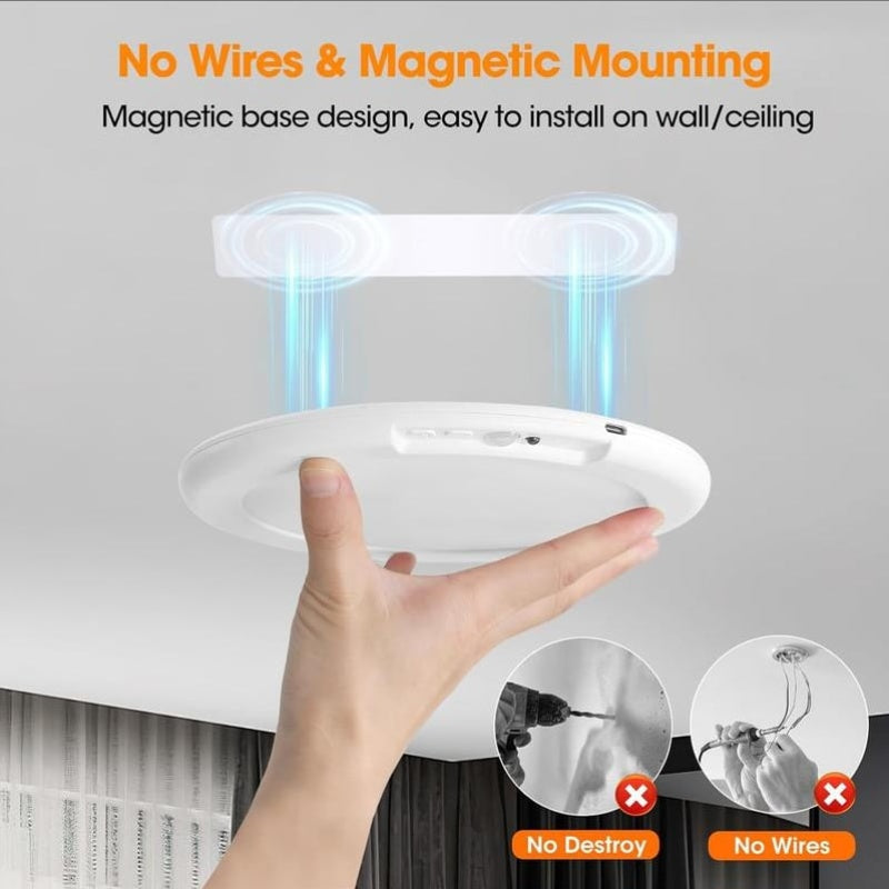 🌞 Spring into Savings: 50% Off! 🔦Rechargeable Motion Sensor Ceiling Light 🏡 | Auto-On When You Approach, Auto-Off After 30s | Magnetic Adhesion Installs in Seconds | IP Waterproof | Closet, Stairs, Garage, Balcony