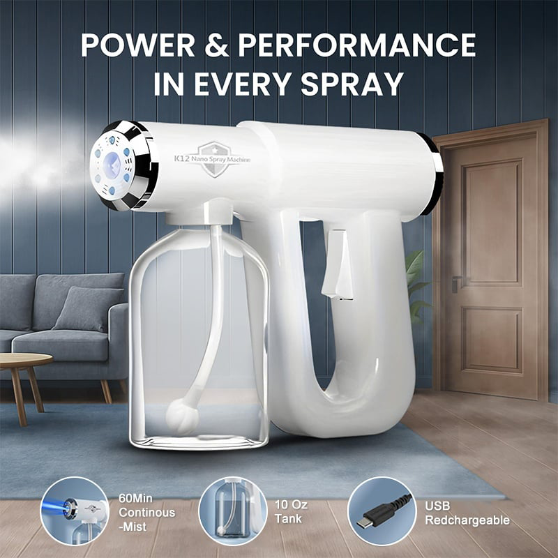 Handheld Electric Nano Disinfection Spray with Blue Light