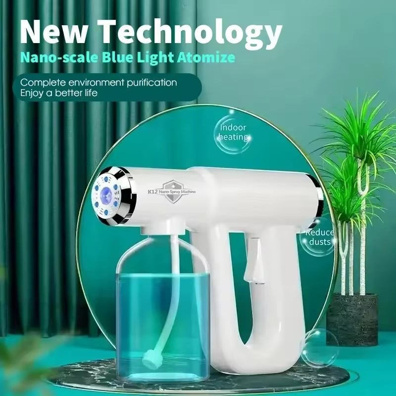 Handheld Electric Nano Disinfection Spray with Blue Light