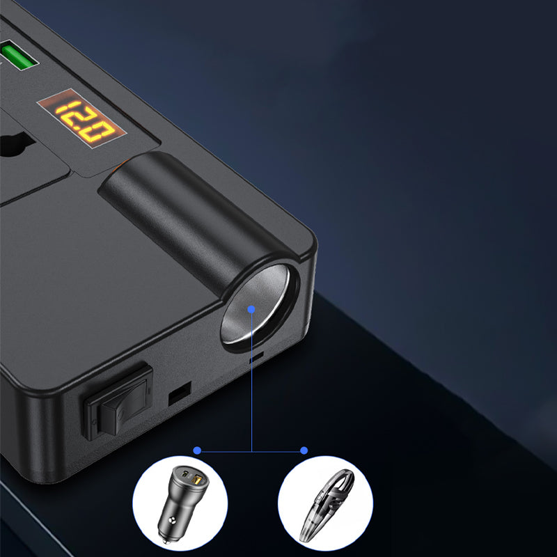 🔋 50% OFF! ⚡ Portable Car Inverter 12V/24V to 220V – Digital Display, Highly Efficient & Universal Compatibility 🚗