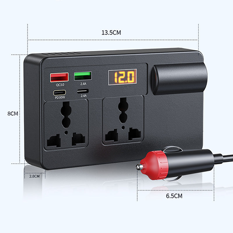 🔋 50% OFF! ⚡ Portable Car Inverter 12V/24V to 220V – Digital Display, Highly Efficient & Universal Compatibility 🚗