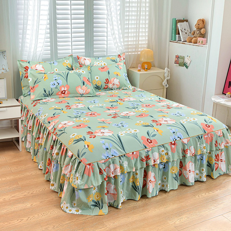 🛏️ 49% OFF NOW! 🎀 3-Piece Ruffled Bed Skirt Set – Elegant Design, Easy Fit & Complete Coverage 🛌