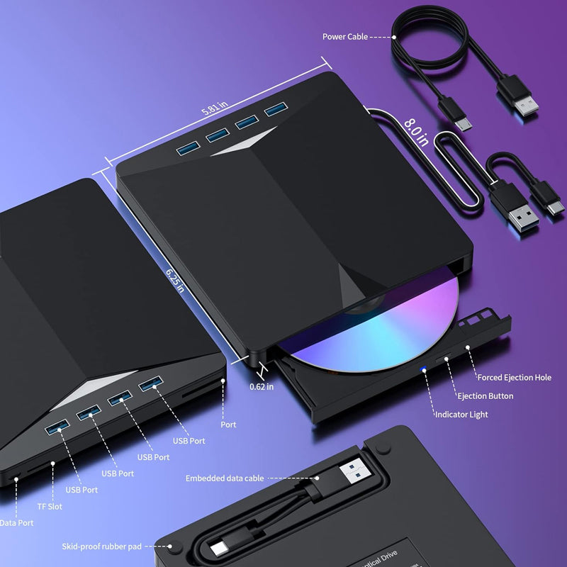 💿No Disc Drive on Your Laptop? Now You Do! External CD/DVD Burner 50% OFF📀