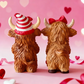 Valentine's Day Highland Cow Couple Figurines