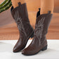 Wide Calf Cowgirl Boots With Classic Embroidered