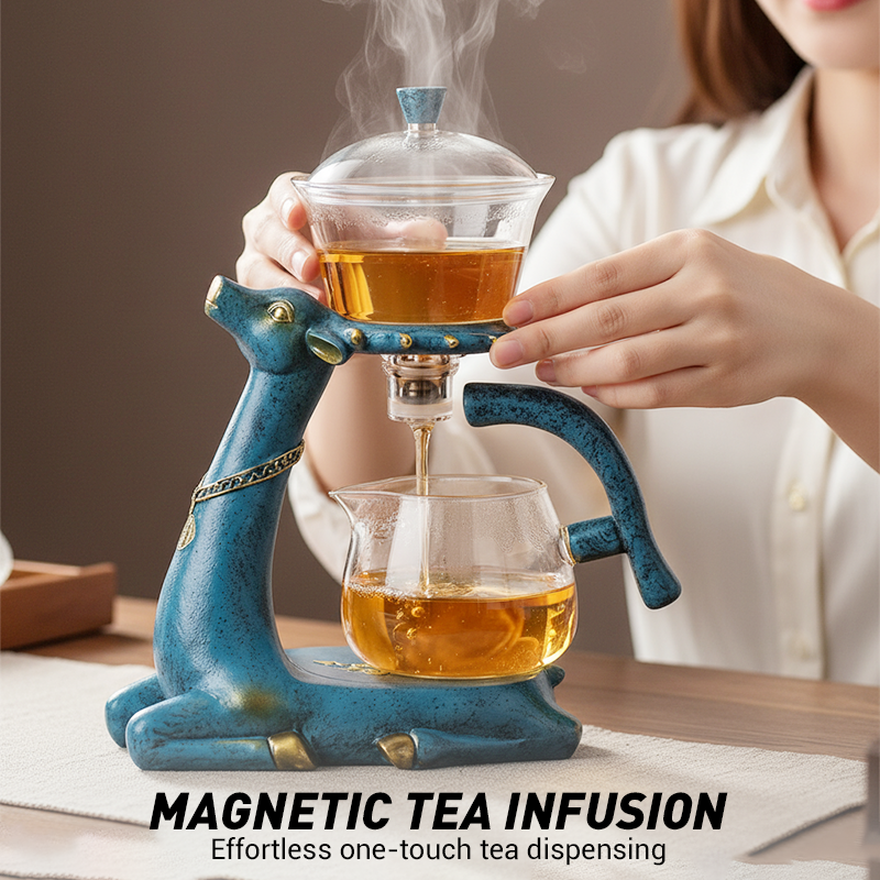 Automatic Magnetic Dispensing Glass Tea Set