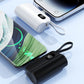 5000mAh Mini Power Bank with Built-in Cable & Stand