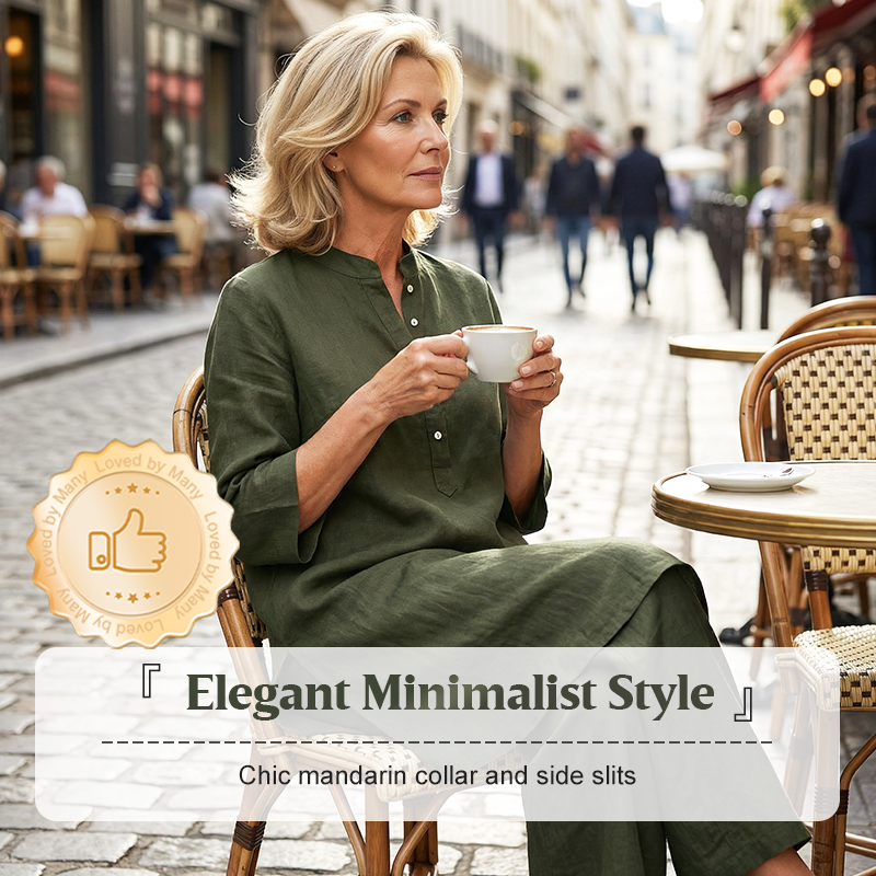 🎁2026 New Arrivals 50% OFF💥Solid Color Loose Fit Top & Wide Leg Pants Set