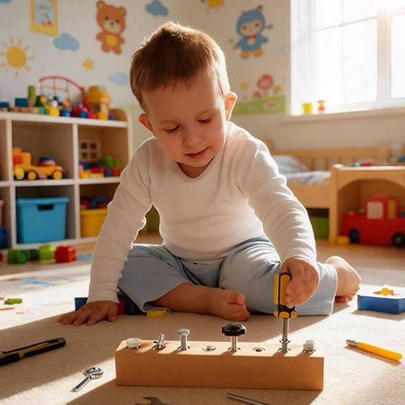 Montessori Wooden Screw Driver Board Toy