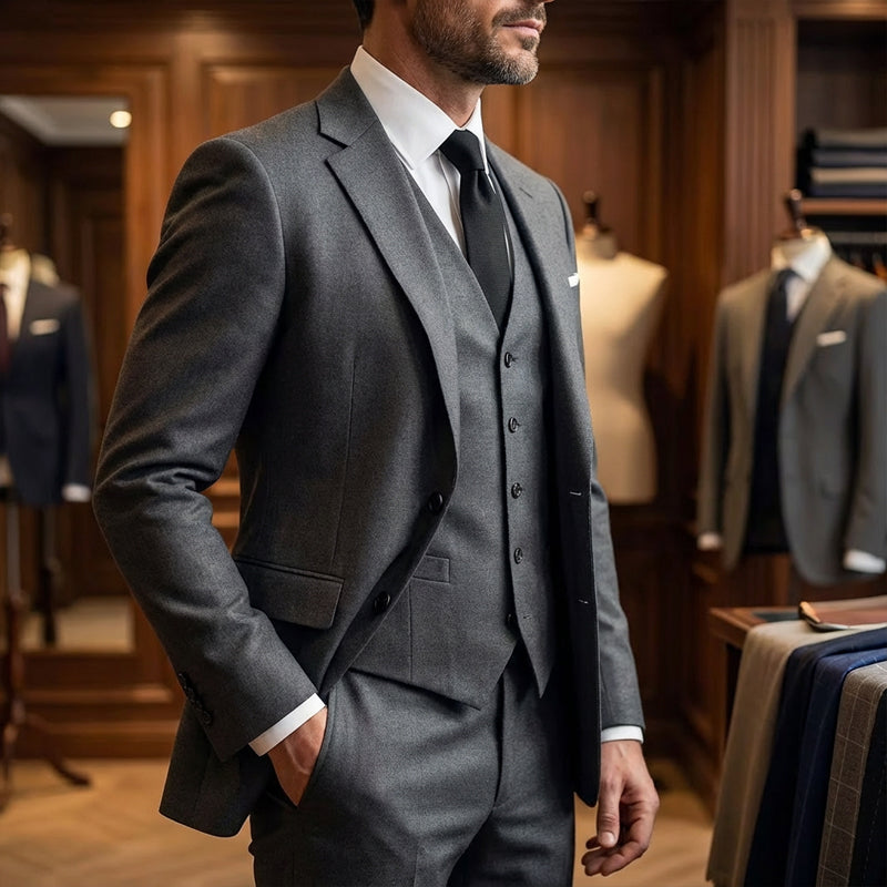 👔 60% OFF NOW! 🕴️ Men's Slim-Fit 3-Piece Suit Set – Tailored Fit, Premium Fabric & Perfect for Formal Occasions 🤵