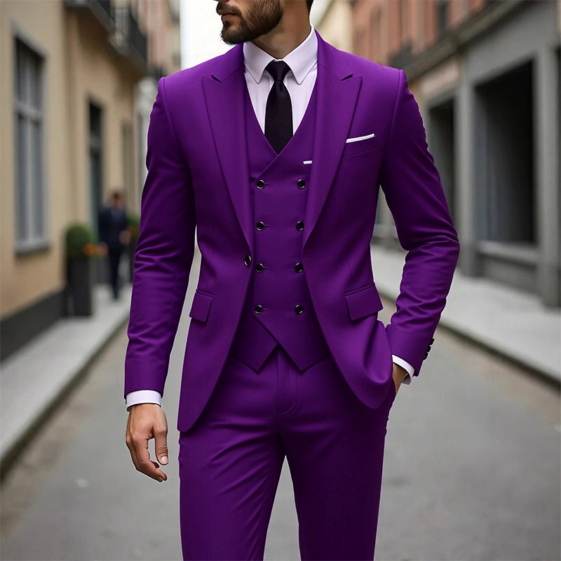 👔 60% OFF NOW! 🕴️ Men's Slim-Fit 3-Piece Suit Set – Tailored Fit, Premium Fabric & Perfect for Formal Occasions 🤵