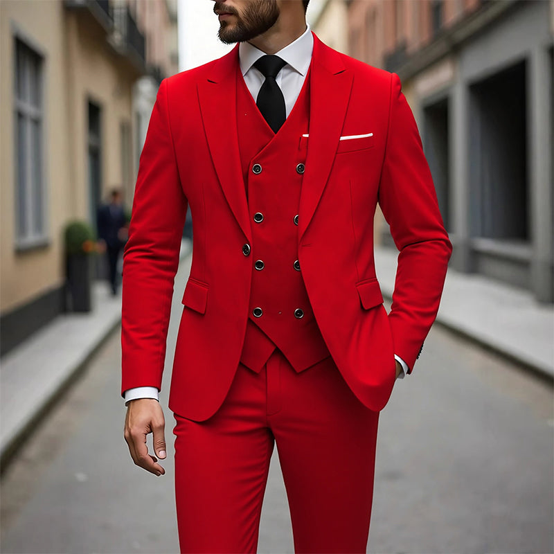 👔 60% OFF NOW! 🕴️ Men's Slim-Fit 3-Piece Suit Set – Tailored Fit, Premium Fabric & Perfect for Formal Occasions 🤵