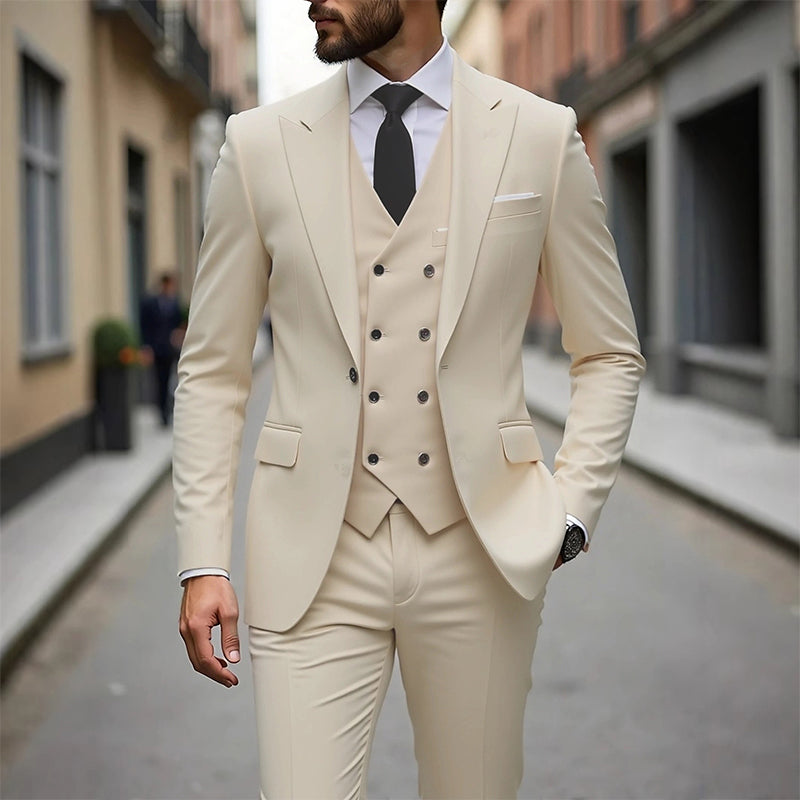 👔 60% OFF NOW! 🕴️ Men's Slim-Fit 3-Piece Suit Set – Tailored Fit, Premium Fabric & Perfect for Formal Occasions 🤵