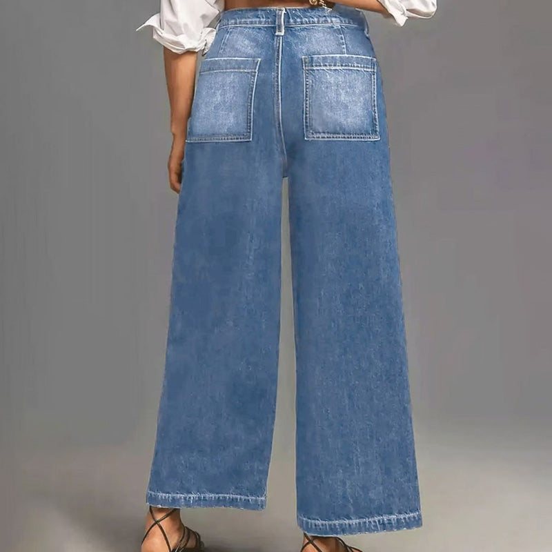 📢📢60% OFF!!⏰Women's Casual High-Rise Wide-Leg Jeans