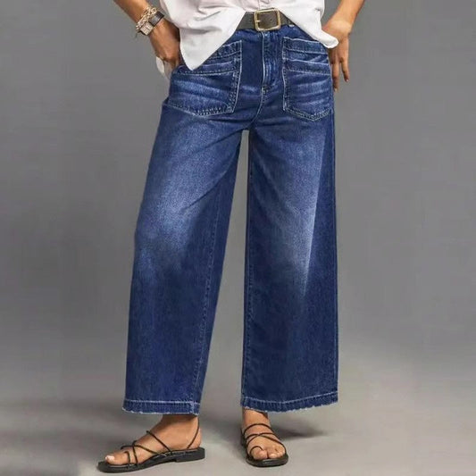 📢📢60% OFF!!⏰Women's Casual High-Rise Wide-Leg Jeans