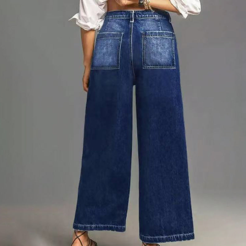 📢📢60% OFF!!⏰Women's Casual High-Rise Wide-Leg Jeans