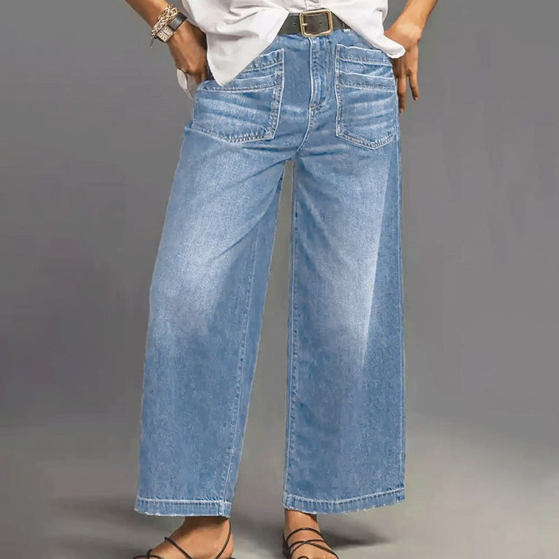 📢📢60% OFF!!⏰Women's Casual High-Rise Wide-Leg Jeans