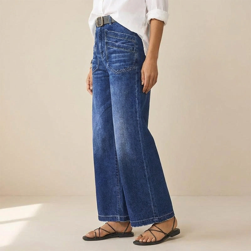 📢📢60% OFF!!⏰Women's Casual High-Rise Wide-Leg Jeans