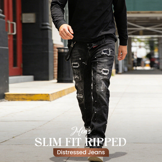 🔈🔈HOT SELLING NEW PRODUCTS - 50%OFF👖Men's Slim Fit Ripped Distressed Jeans