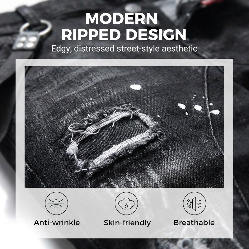 🔈🔈HOT SELLING NEW PRODUCTS - 50%OFF👖Men's Slim Fit Ripped Distressed Jeans