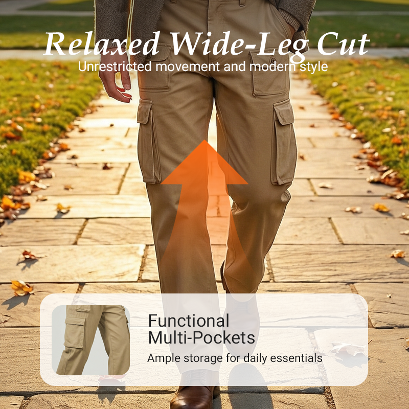 Men's Multi-Pocket Straight-Leg Cargo Pants