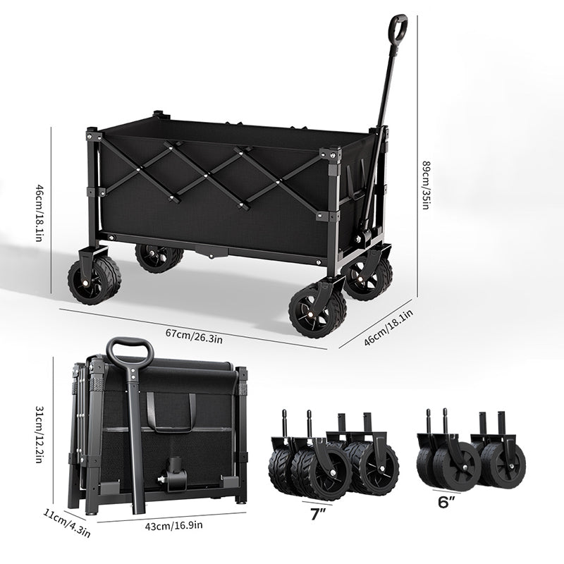 🛒 Tired of carrying heavy loads by hand? This collapsible wagon hauls everything – camping gear, moving boxes, even 50 lb dog food bags. Folds flat to store like a bin! 🔥