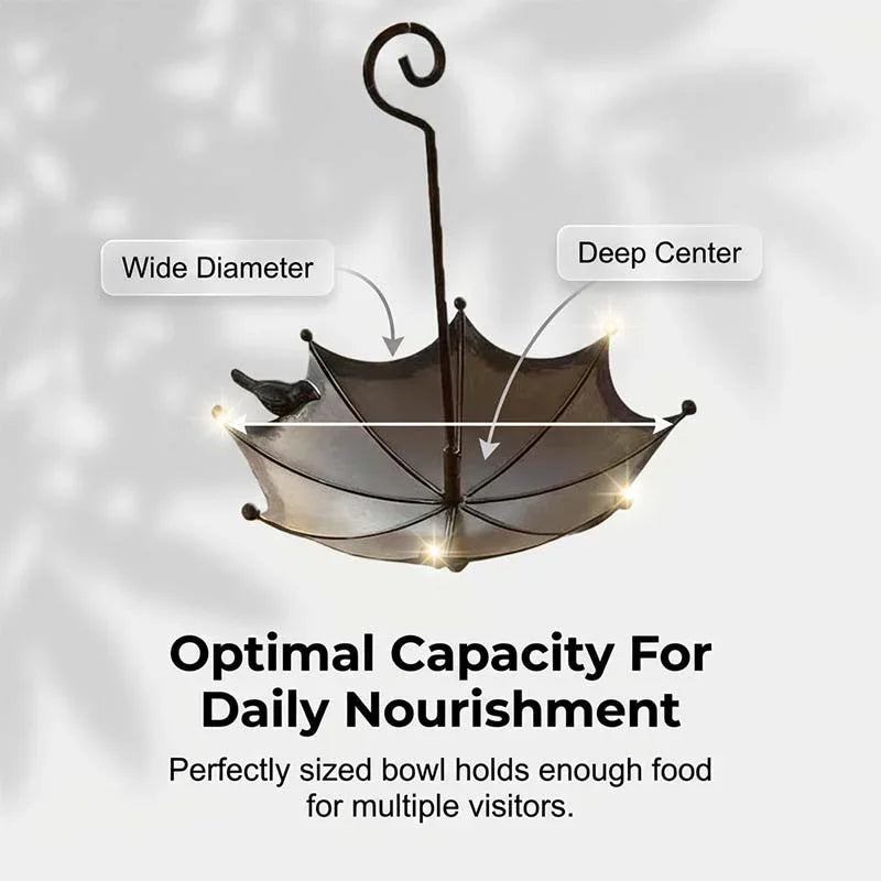 🐦 50% OFF NOW! ✨ Hanging Umbrella Bird Feeder & Bath – Dual-Use, Rust-Resistant, Vintage Style & Perfect for Garden Decor ☂️