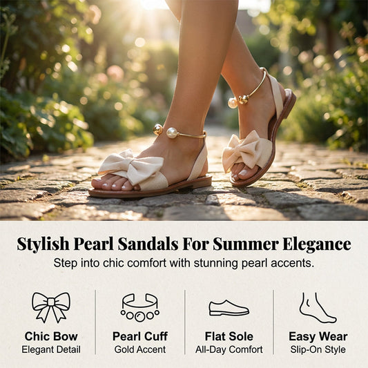 Elegant flat sandals with a bow🌺