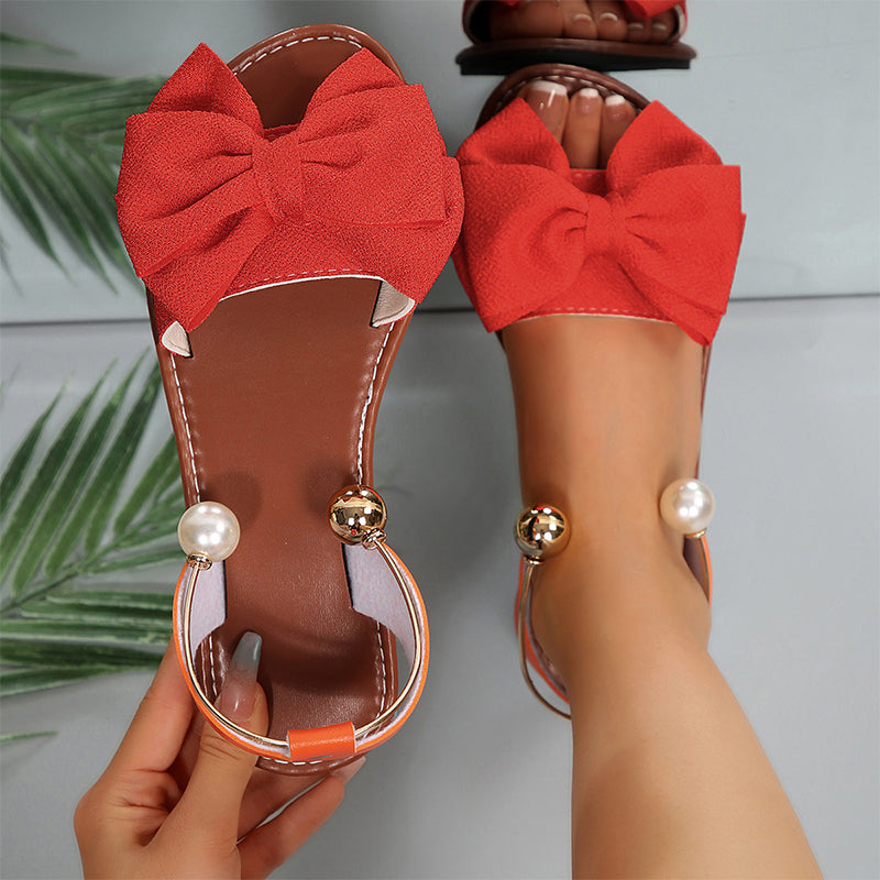 Elegant flat sandals with a bow🌺