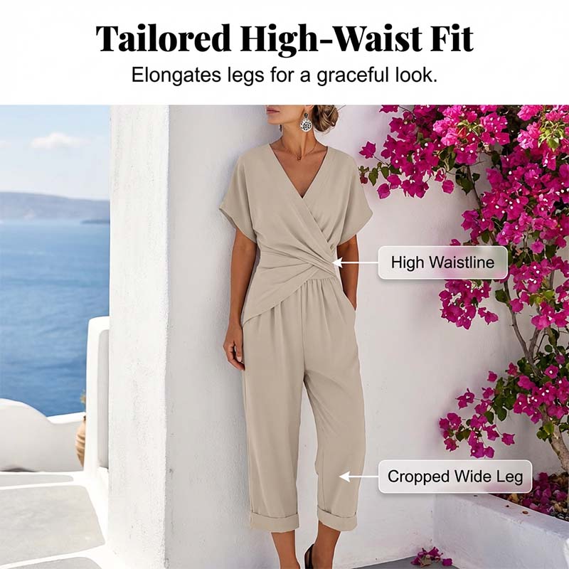 🔥Limited-time offer-Elegant Solid Color Two-Piece Set