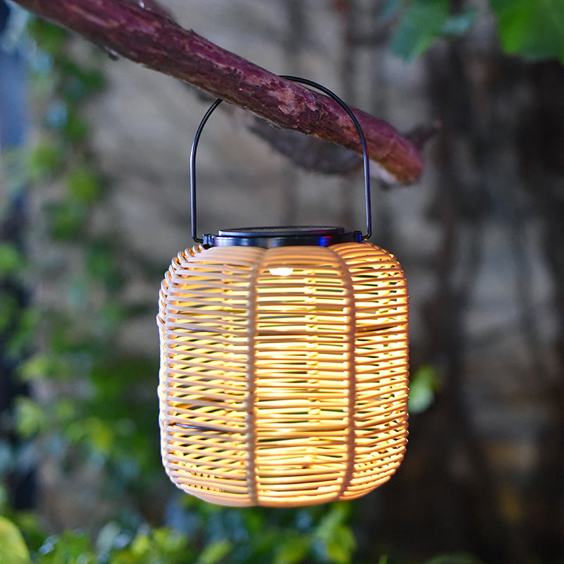 🔥🎁New: 50% OFF🔥🏮 Hand-woven bamboo lantern with solar panel | Patio, garden & camping ✨