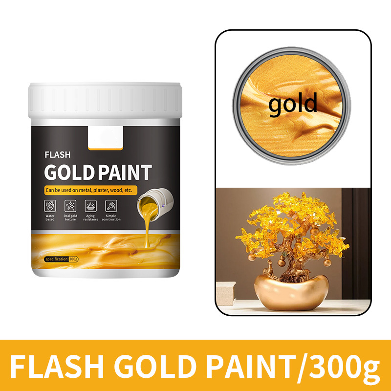 ⏳Time-Limited Special⏰Water-Based Flash Gold Paint – Versatile for Canvas, Wood & Ceramic 🎨🖌️【While Supplies Last】
