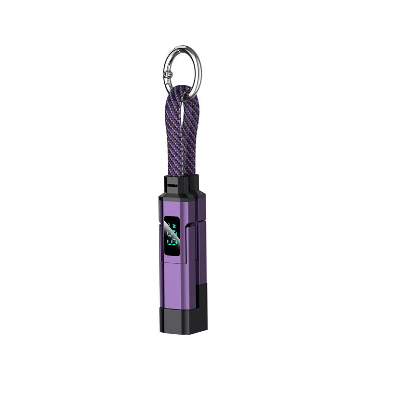 🔥HOT SALE50% OFF🔥🔌 4-in-1 charging cable with digital display & key ring – fast charging, kink-resistant & compact
