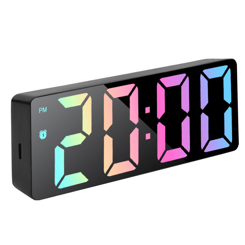LED Digital Alarm Clock with Mirror Surface
