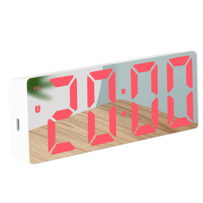 LED Digital Alarm Clock with Mirror Surface