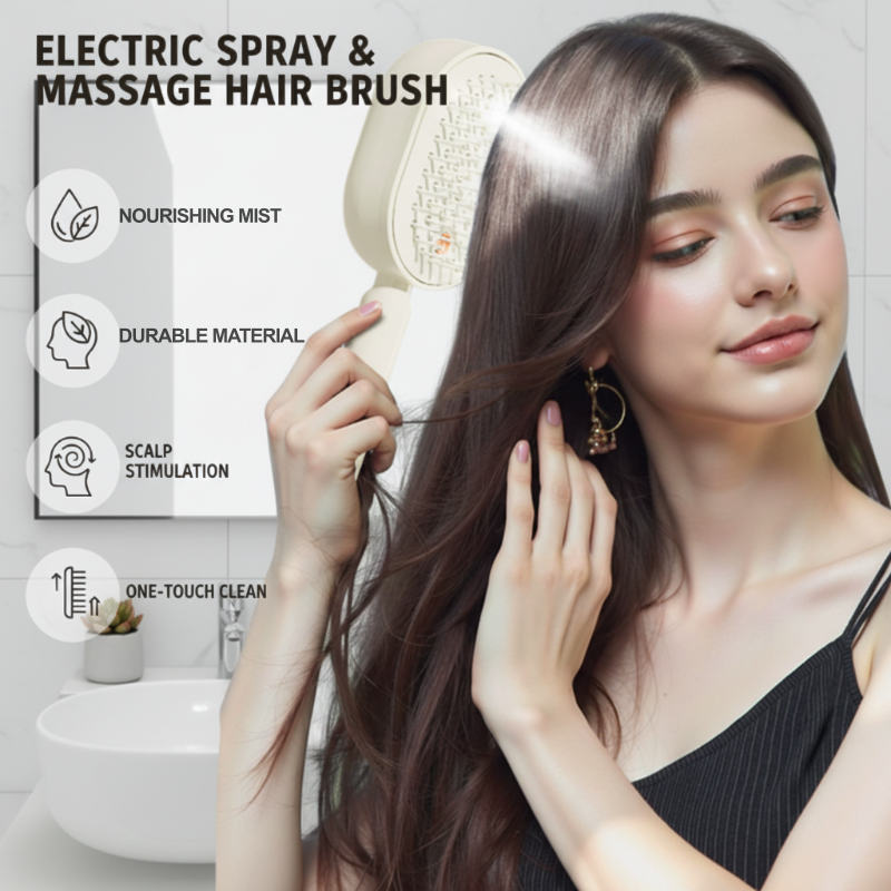 50K+ SOLD!🔥ProGlide™🇬🇧 Scalp Massager Comb 💆‍♀️ – Self-Cleaning 🧼, Tangle-Free ✂️ & Frizz-Control Hair Brush with Soothing Mist Spray 💨✨ | Perfect for Dry, Brittle Hair 💧🌟